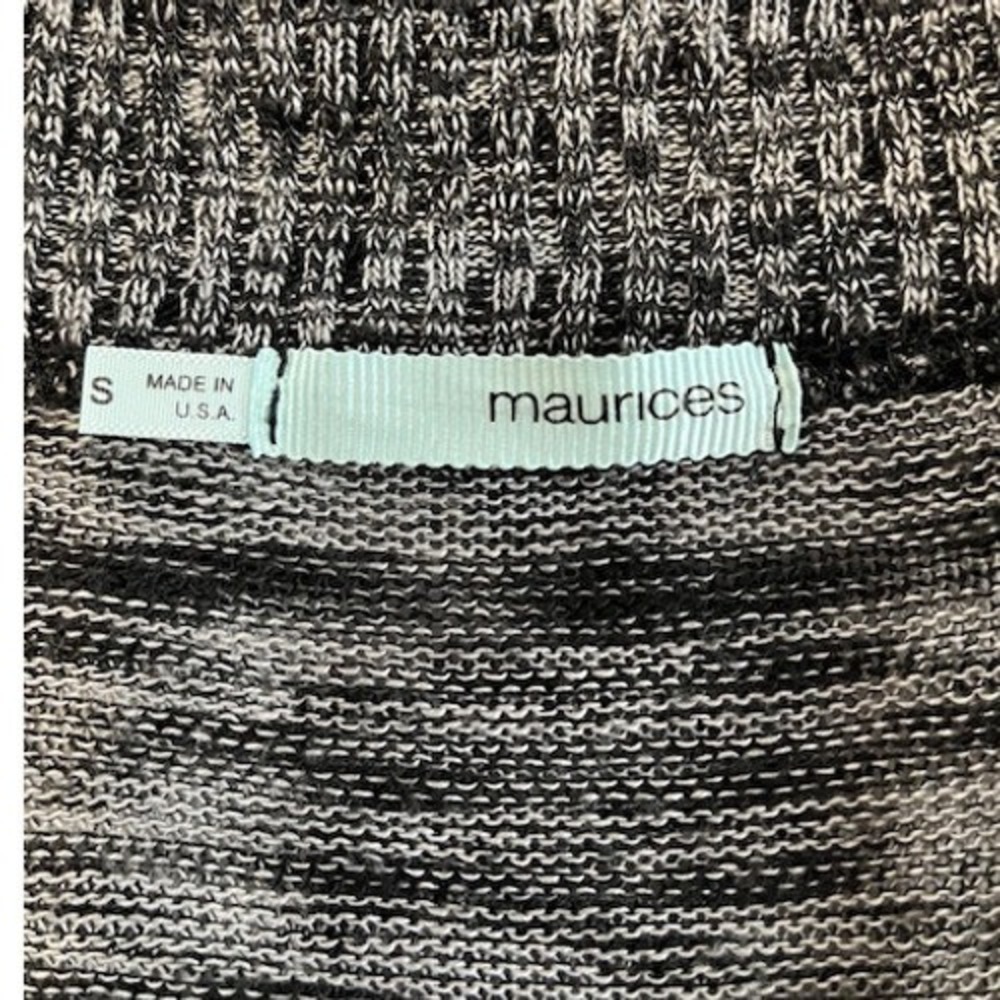 Maurices Womens Space Dye Open Front Cardigan Sweater Grey Black Short Sleeve S - Picture 3 of 3